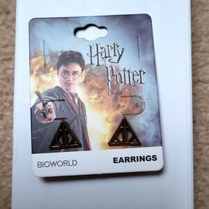 Harry Potter Deathly Hallows Earrings, New With Tags